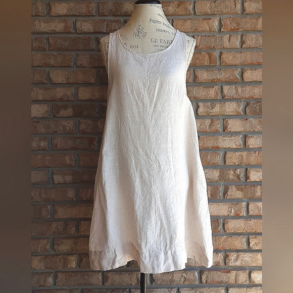Tuduoms Women's Linen Tank Dress - Sleeveless Lounge Tunic Dress With Pockets, Orange, XX-Large - View #10